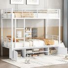 DREAMMESPACE Lit superposé - Blanc - 90x200cm - Métal + MDF - Échelle incluse - Rangement intégré