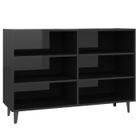 EJ.LIFE Buffet Noir brillant 103,5x35x70 cm Aggloméré Type2 HENXUAN