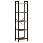 HOMCOM - Étagère de rangement - Panneaux de particules - 40x30x154cm - Brun Rustique