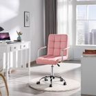 Yaheetech Fauteuil de Bureau à Roulette Chaise de Bureau Pivotante Ergonomique Réglable en Hauteur Rose