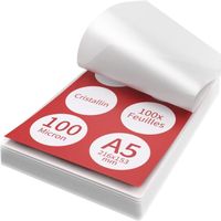 ACROPAQ Feuilles plastifieuse A5 - 100 mic, 100 pochettes, Brillantes, Qualité supérieure, Coins arrondis
