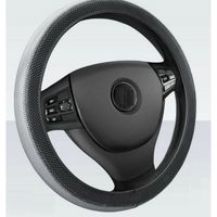 Couvre Volant Simili Cuir Gris et Noir Pour Nissan Opel VW
