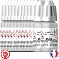 Pack Booster Nicotine 20 mg 10 ml 50/50 - 50% PG / 50% VG DIY Lot de 12 Bouteilles