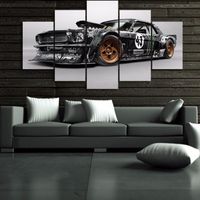 Mur Art Photos Pour Salon 5 Pièces Ford Mustang Rtr Voiture Peinture Toile HD Imprimé sans cadre