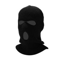 noir - Cagoule Skullies, masque facial complet, Ski, chapeau d'hiver, bonnets 3 trous, tactique de l'armée, C