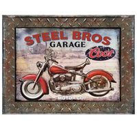 Plaque De Porte - Lettre Decorative - Plaque de moto Métal de garage rouge