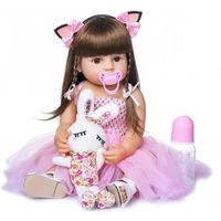 Poupée bébé Reborn en Silicone de 55 cm, jouets de princesse réalistes, cadeaux d'anniversaire pour enfants -Poupée Poupon-A2