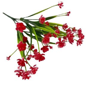 FLEUR ARTIFICIELLE Fleurs artificielles pour décoration extérieure,décoration de printemps et d'été,degré UV,libanverts en plastique- red 2-5 PCS