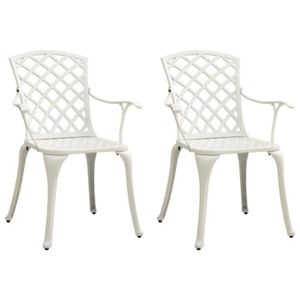 Chaise de jardin en aluminium blanc - Cdiscount