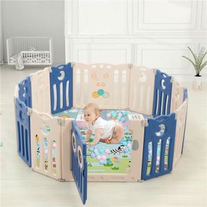 Dripex Parc Bebe Parc Bebe En Plastique Ecologiques Barriere De Securite Portail Parc Parc Bebe Pliable Avec Panneau De Jeu Et Porte Verrouillable 14 Panneaux Bleu Blanc Parcs Mobilier Banistreet Com