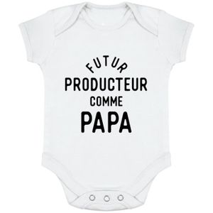 BODY body bébé | Cadeau imprimé en France | 100% coton | Futur producteur comme papa