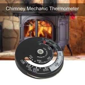 Thermomètre de poêle magnétique, thermomètre à bois avec crochet,  thermomètre de tuyau de fumée de poêle, thermomètre de température de poêle  de four, accessoires de cheminée pour protéger le venti : 