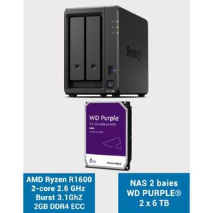SERVEUR STOCKAGE - NAS  Synology DS723+ Serveur NAS WD PURPLE 12To (2x6To)