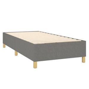 SOMMIER Cadre de lit à sommier tapissier à ressorts - VGEBY - Gris foncé - 90x190 cm