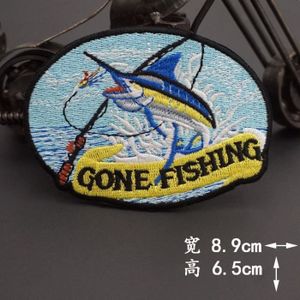 INSIGNE AD 114 Iron on -GO FISHING – patchs brodés sur le 