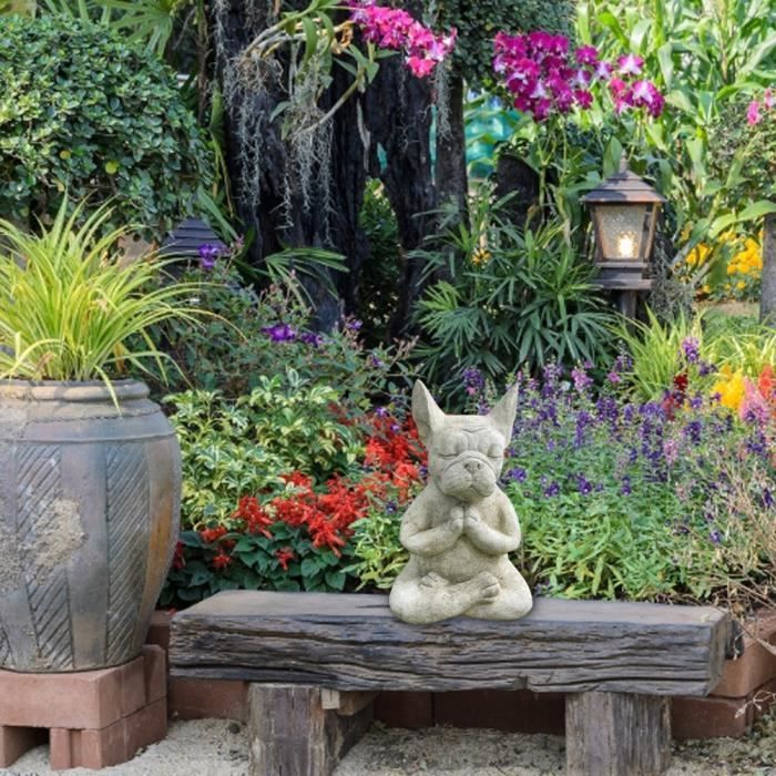 Duokon Statue Chat Décor Jardin Extérieur Sculpture Kitten