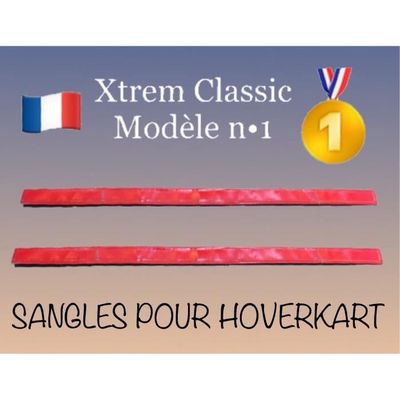 2 Sangles Hoverkart XTREM CLASSIC TRIPLE ÉPAISSEUR RENFORCÉE Black Edition