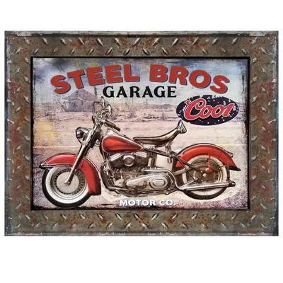 Plaque métal 19 x 19 cm tournoi motocross 1963 - Esprits Vintage