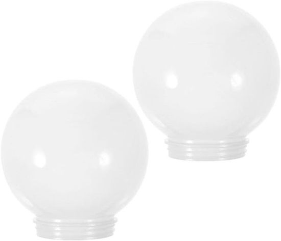 Abat-jour Globe En Acrylique Blanc - Boule Lumineuse Pour Lampe Colonne, Applique Murale Ou Lustre, Design Moderne - 4