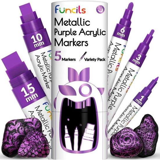 TMISHION Stylos De Peinture 10 Couleurs Stylos Marqueurs Métalliques à Séchage Rapide écriture