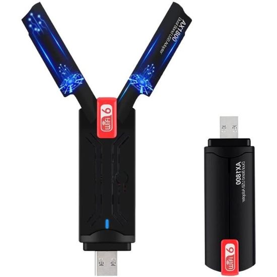 Clé USB Wifi 6 - Adaptateur USB 3.0 Wi-Fi USB - AX1800 - Double
