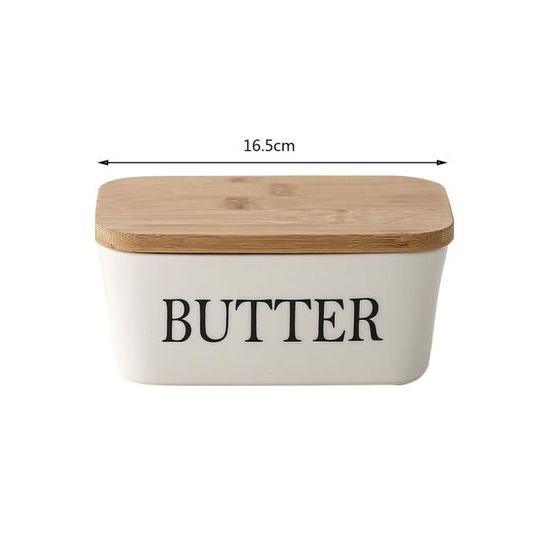 Beurrier En Porcelaine Avec Système à Eau - Pot à Beurre Français Avec Couteau - Céramique Blanche