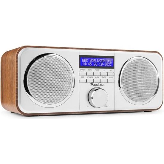 Radio DAB/FM Audizio Monza Bluetooth - 50W - Écran LCD - Noir - Pour Maison Et Voyage
