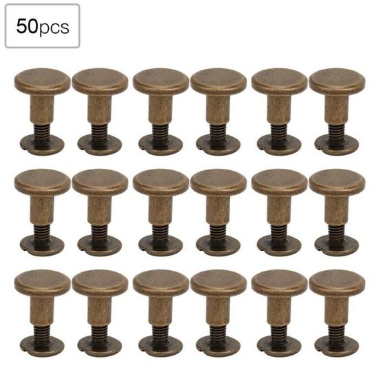 Argent 8 Mm) 50 Set 8mm Cuir Rivets Vis Kit Cuivre Tête