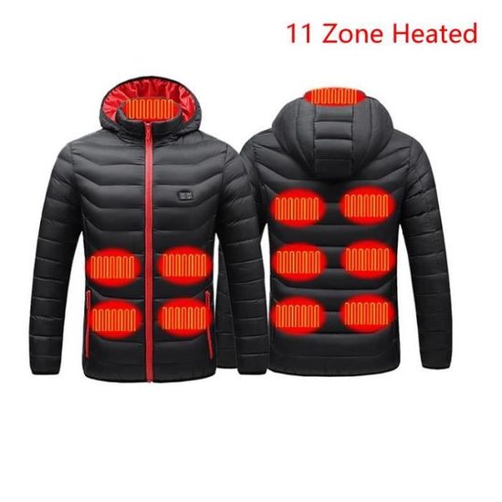 Gilet Chauffant Homme/Femme USB - 3 Niveaux De Chaleur, Col Chauffant - Imperméable - Taille XXL