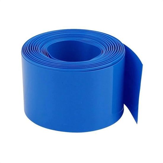 Gaine Thermorétractable PVC Noire 55 Mm Largeur à Plat, 3,1 M - Pour Emballage Batterie 18650 Ou Isolation
