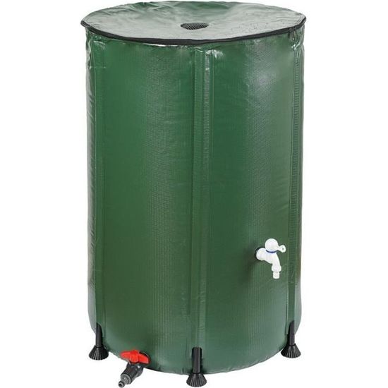 Réservoir d'eau de pluie pliable - TERRE JARDIN - 750 Litres - Vert - PVC