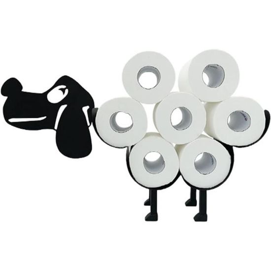 2 Porte-rouleaux En Forme De Z - Support Mural Sans Perçage Pour Papier Toilette, Essuie-tout - Noir - Fer Injecté 26 X 11,5 Cm