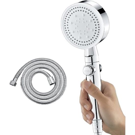 Pommeau De Douche Avec Filtre 25 Couches - 6 Types De Jet, Haute Pression, économie D'eau - Élimine Chlore, Métaux, Calcaire