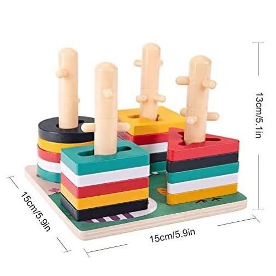 Jouet B?�b?� 1 an - ZGEER - Puzzle en bois tri des formes - Jouet ?�ducatif Montessori - Cdiscount 