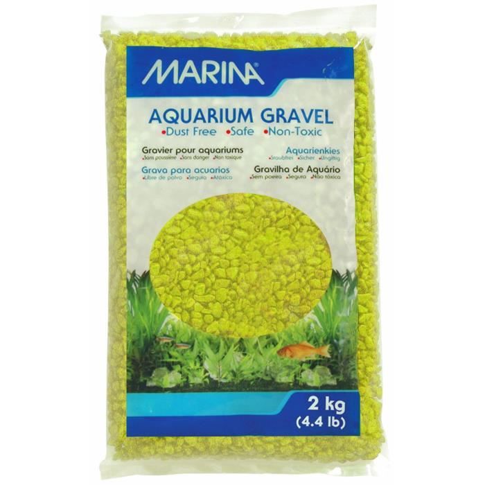 Meilleurs prix pour MARINA Gravier Deco vert lime - 2 kg - Pour aquarium
