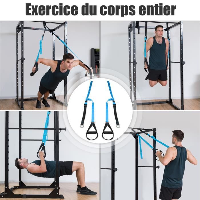 Dreamade Sangle de Suspension, Sangle Fitness Ajustable avec La Poignée en Mousse , Utilisé à domicile et dehors