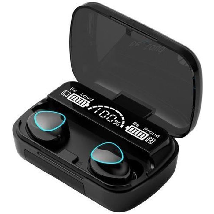 ECouteur Bluetooth 5.1 M10 Écouteur sans Fil 120 Heures avec Étui de Chargement IP7 Étanche HiFi Stéréo Imperméable