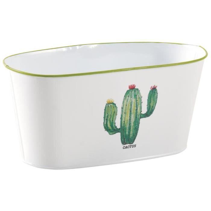 Cache-pot ovale blanc