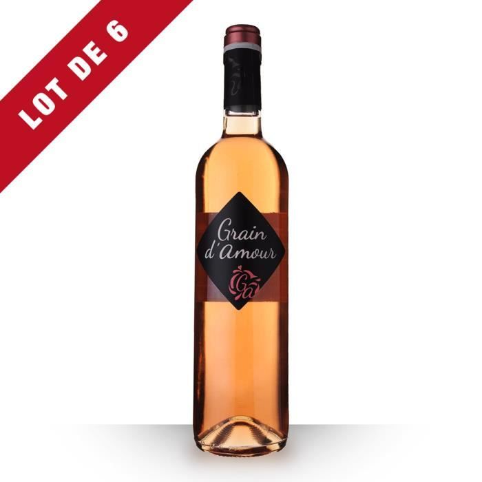 Lot de 6 - Grain d'Amour Vin de France Rosé - 75cl