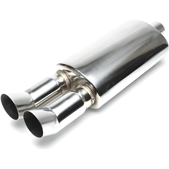 Silencieux arrière sport universel inox TA Technix 2 x 76mm DTM rond
