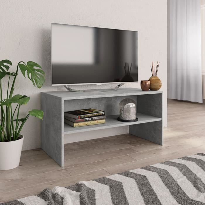 Luxueux Magnifique-MEUBLE TV moderne - MEUBLE HI-FI Salon Gris cement 80 x 40 x 40 cm Aggloméré