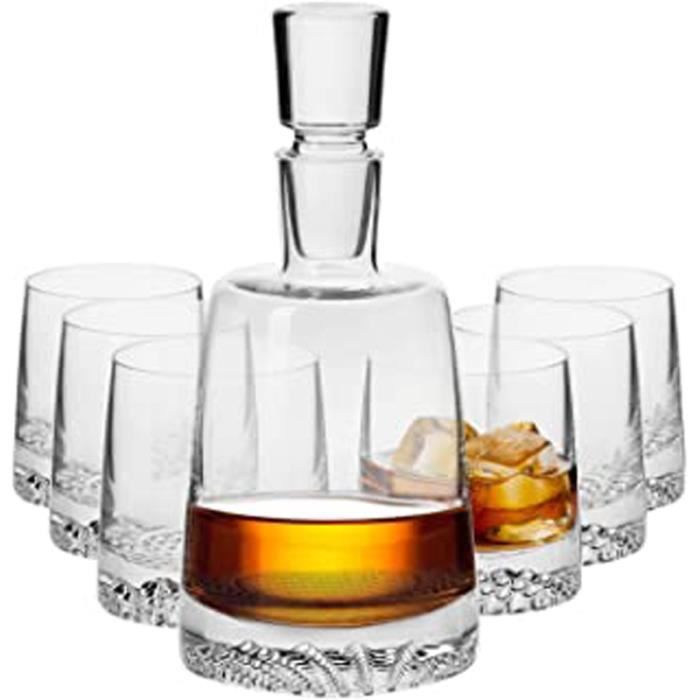 Décanter Service Set à Whisky Verre - Carafe 950 ML - 6 x 300 ML Verres - Collection Fjord - Parfait la Maison, Les Restaurants, Les