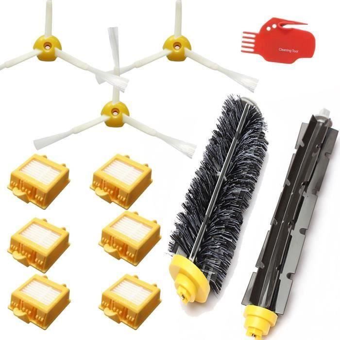 Kit d'accessoires pour kit d'aspirateur Irobot Roomba 700 760 770 780 790 - Comprend 6 filtres pour PC, une brosse latérale