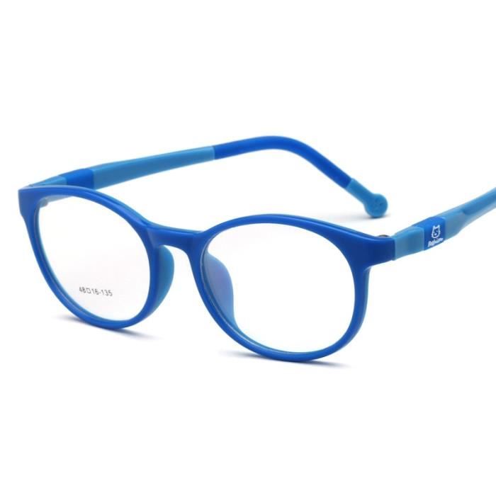 Montures de Lunettes de vue,Lunettes optiques tr90 flexibles pour enfants Monture de lunettes sûres pour filles et - Type blue