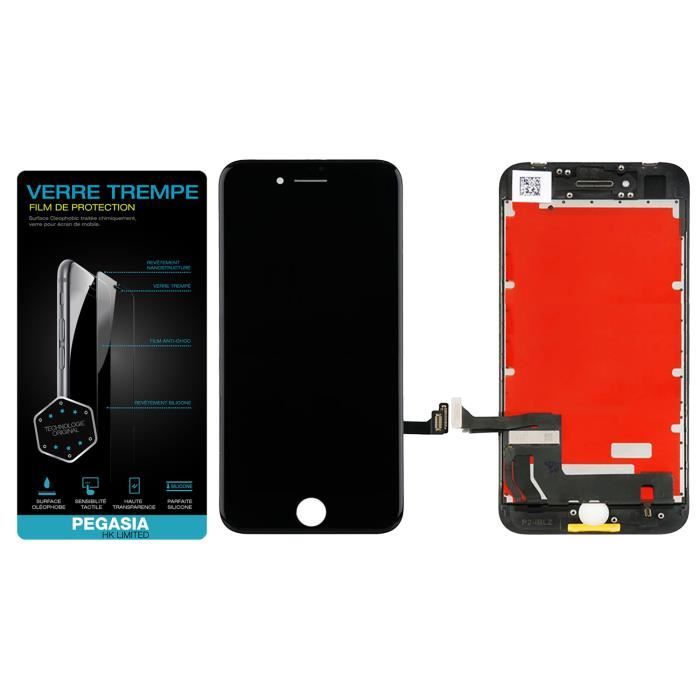 VITRE TACTILE + ECRAN LCD RETINA POUR IPHONE 8 NOIR + VERRE TREMPE DE PROTECTION OFFERT-PEGASIA
