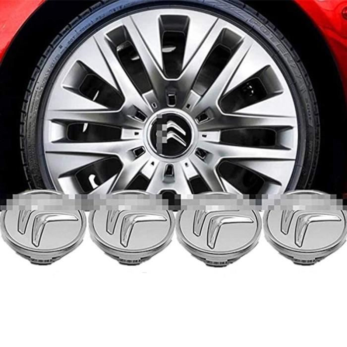 Cache moyeux Citroen Enjoliveurs de 60 mm pour C2 C4 C5 C6 C-Quatre Logo Gris - Accessoires de Style de Voiture