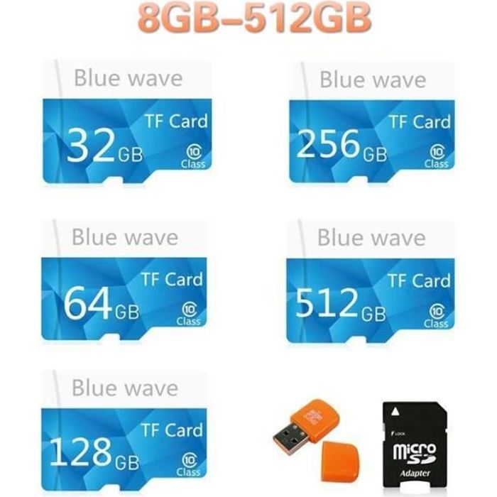 128 Go Carte mémoire Micro SD Carte Classe 10 Flash TF / SD Card pour Tablet PC