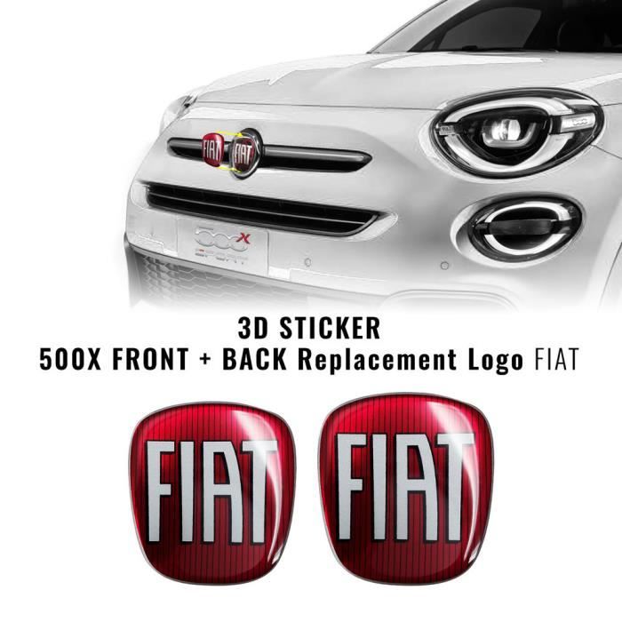 Autocollant Fiat 3D Remplacement Logo pour 500X, Avant et Arrière