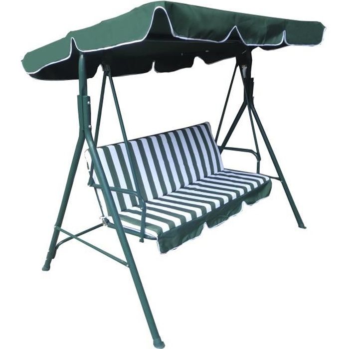 Balancelle de Jardin Chillvert Juliette 2-3 Places Acier Vert 112x170x153 cm