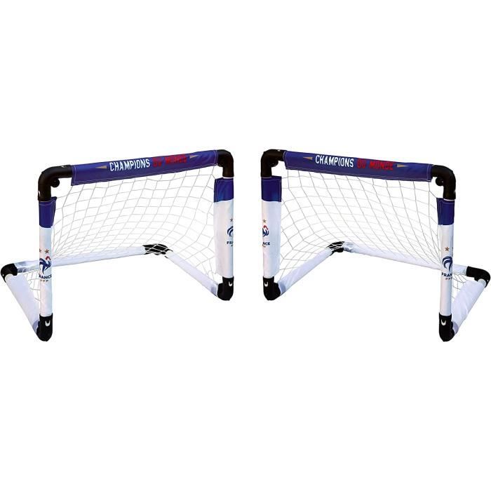 FFF 2 Minis Buts de Foot Pliables Licence Officielle Football Mixte Enfant, Blanc et Noir A35